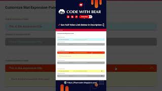Mat-Expansions-Panel Customize | Angular 15 #shorts #short #shortvideo #youtubeshorts #youtube
