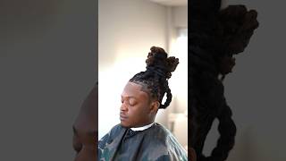 Men long loc style jumbo rope twist wrapped with a 42” spiral tie #menlocs