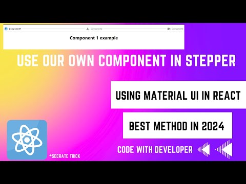 How to Use Stepper Component | React | Material  UI | React Tutorial Video 2024 | Best Method in UI