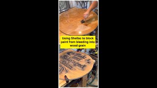 Using shellac as a sealer before spray paint #woodworking #sanding #woodsigns