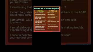formal vs informal English words #basicenglish #shorts #ytshorts #learn