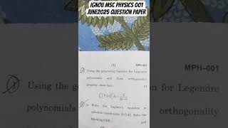 Ignou msc physics 001 question paper june 2025@#₹