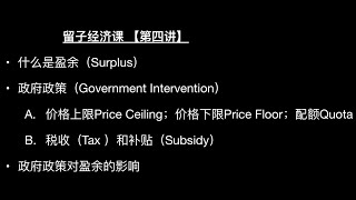 【微观经济】盈余(Surplus)  | 无谓损失 (Deadweight Loss) |  政府干预 (Government Intervention)
