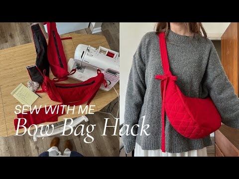 Quilted Bow Bag Hack | Sewing Tutorial | Crossbody Bag Pattern