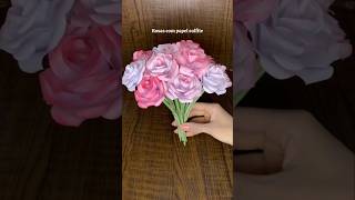 diy paper rose bouquet #shorts #viralvideo #trending #artshorts #papercrt #paperflower #mothersday