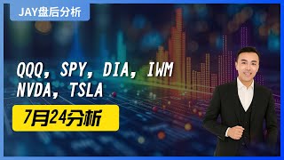 【Jay 收盘报告】QQQ，SPY，DIA，IWM，NVDA，TSLA，7月24分析