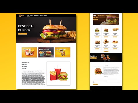 Create Complete Responsive Food / Restaurant website Using HTML CSS & BOOTSTRAP