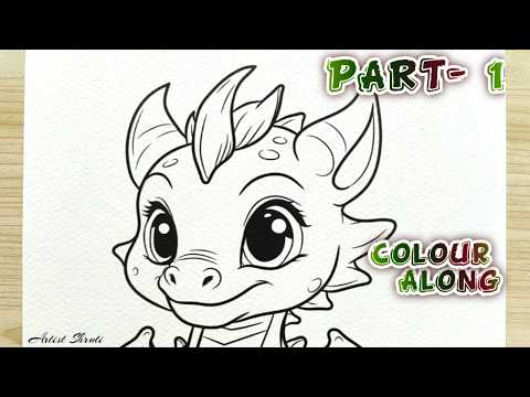 Dragon 🐉| Colour Along | DOMS colour | Colouring Page | PART- 1