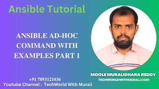Ansible ad hoc command with examples Part 1 - TechWorld with Murali - Ansible Tutorial -Moole Murali