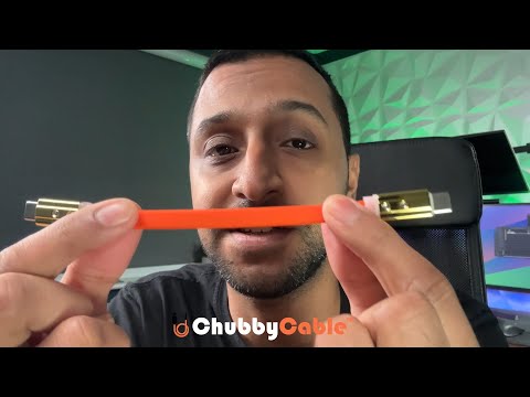 "Neon Chubby" Flat Charge Cable With Gold-plated Design