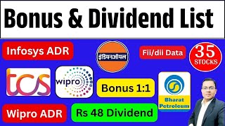 Wipro share Dividend I TCS I IOC SHARE  I Infosys I Bonus & Dividend List I Upcoming Bonus List