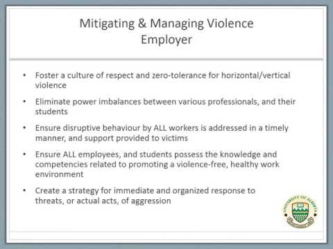 Unit 6 - Violence in the occupational therapy workplace- Free online module