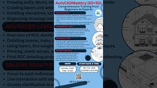 New Batch of AutoCAD Mastery (2D+3D) - Training from Beginners to Experts | Civil Engineering