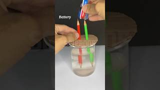 Saltwater experiment with pencil and batteries #experiment #shorts #scienceexperiments #diy #science