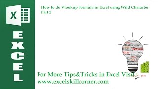 How to do Vlookup Formula using Wild Card Character in Excel Part  2