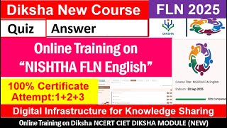 OnlineTraining on NISHTHA FLN ENGLISH diksha online new course cietncert  quiz answer key JUNE 2025