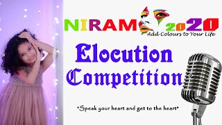 #Niram2020 | Elocution Competition | 02 October - 02 November | Speak your heart & get to the heart.