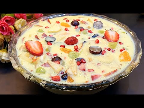 Perfect Fruit Custard Recipe | Creamy Mixed Fruit Custard | Ramadan Eid Special Dessert Recipe