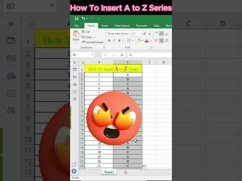How To Insert A to Z Series #customformatting #designtips #contentcreation #excelautomation