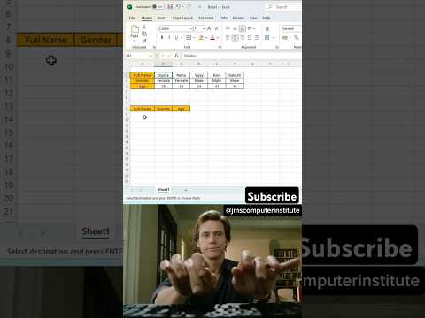 Excel TRANSPOSE Formula Secret Trick I No Copy-Paste Needed ! @jms_computer_institute