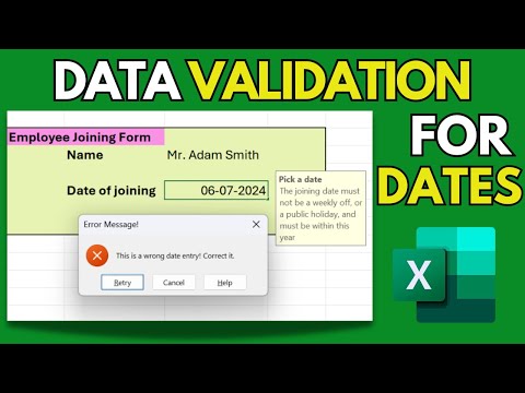 Data Validation in Excel | How to Make your data entry form Error-proof?