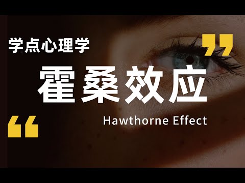 想要变强变优秀？你要懂得「被看见」的力量 【霍桑效应】