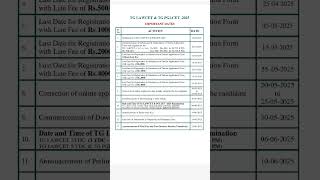 TG. Lawcet Important Dates #lawcet #shorts