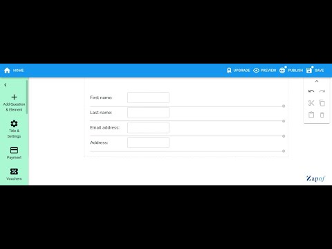 Resizing an element. Zapof Forms - Getting Started.