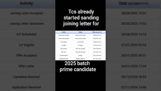 tcs joining update for 2025 batch #joining #tcs