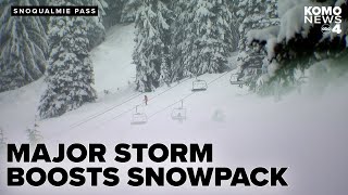 Weekend snow storms bring heavy snow to ski slopes, improve snowpack levels