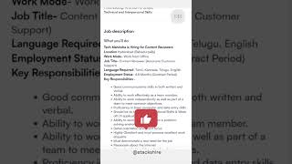 Tech Mahindra Hiring 💼🏢 #shorts #ytshortsvideo #yt
