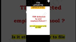 🚨 TDS ≠ ITR (ITR filing is mandatory for claiming a TDS refund) 📚 #yshorts #tds #itr #tdsrefund