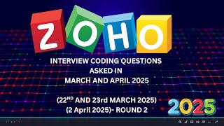 ZOHO Interview Coding Questions (Mar–Apr 2025) | Recently Asked Coding Problems | CodeAndInnovate