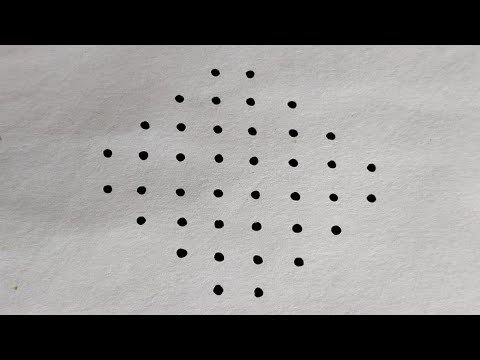 8×2×2 chukkala muggu || 8 చుక్కలు 2 వరసలు 2 వచ్చే వరకు || straight line dots rangoli