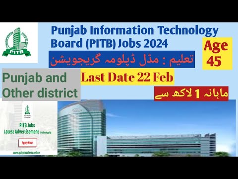 Punjab Information Technology Board Jobs | Punjab IT board Jobs 2024 | Govt Jobs 2024