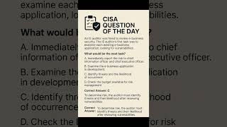 CISA Question of the Day #9 – E-Business Security Risk | IS Auditor Task Explained #shorts