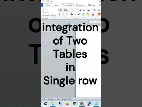 Merge two Tables in single Row | Ms word #shorts #msword  #wordtips #wordprocessor