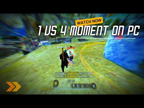 1 V 4 moment on PC 🔥 highlights  | Garena Free Fire