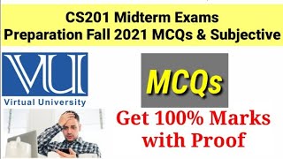 CS201 Midterm MCQs Quiz and Subjective Preparation fall 2021 || CS201 Midterm exams preparation