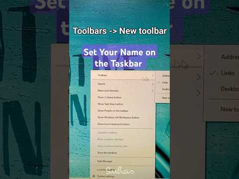 Set Your Name On The Taskbar #computerknowledge #windows