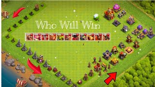 Long Defence VS All Super Troops #coc