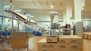 TM Robot - 치즈 박스 팩킹 및 팔레타이징 공장 적용사례