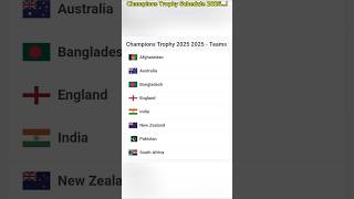 Champion Trophy 2025 Schedule! #cricket #championtrophy #Pakistan #India #Australia #England #shorts