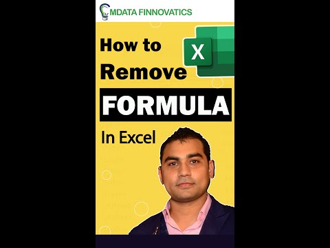 How to remove formula in Excel #shorts #excel #mdatafinnovatics #exceltips