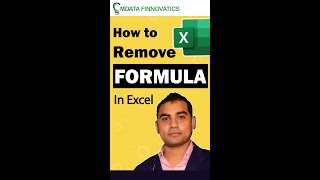 How to remove formula in Excel #shorts #excel #mdatafinnovatics #exceltips