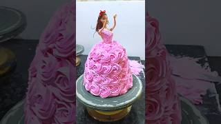 Barbie Pink Doll Cake Design || Doll Cake Kaise Banaye #shorts #youtubeshorts #viralvideo #cake