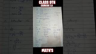 NCERT math's class 9 chapter 1 Number System Exercise 1.5 solution #maths #ncert #class9 #solution