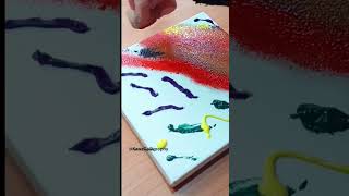 Multi colour painting idea for beginners with arabic calligraphy #arts#shorts#arabic#