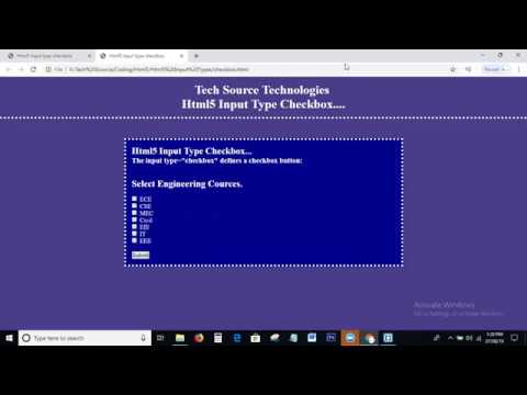 Html5 Input Type Checkbox Tutorial | Input type = "checkbox" | Html5 Input types