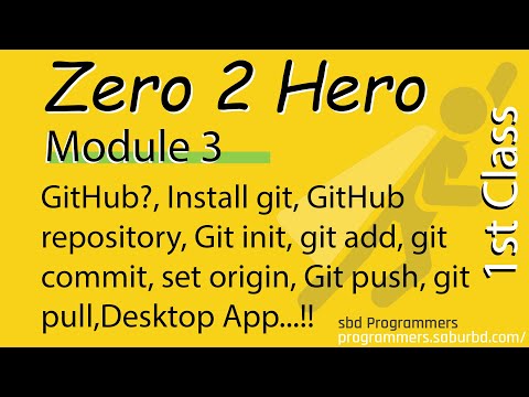 $+$ GitHub?, Git repo, init, add, commit, origin, push, pull, Use Github, Desktop Application.